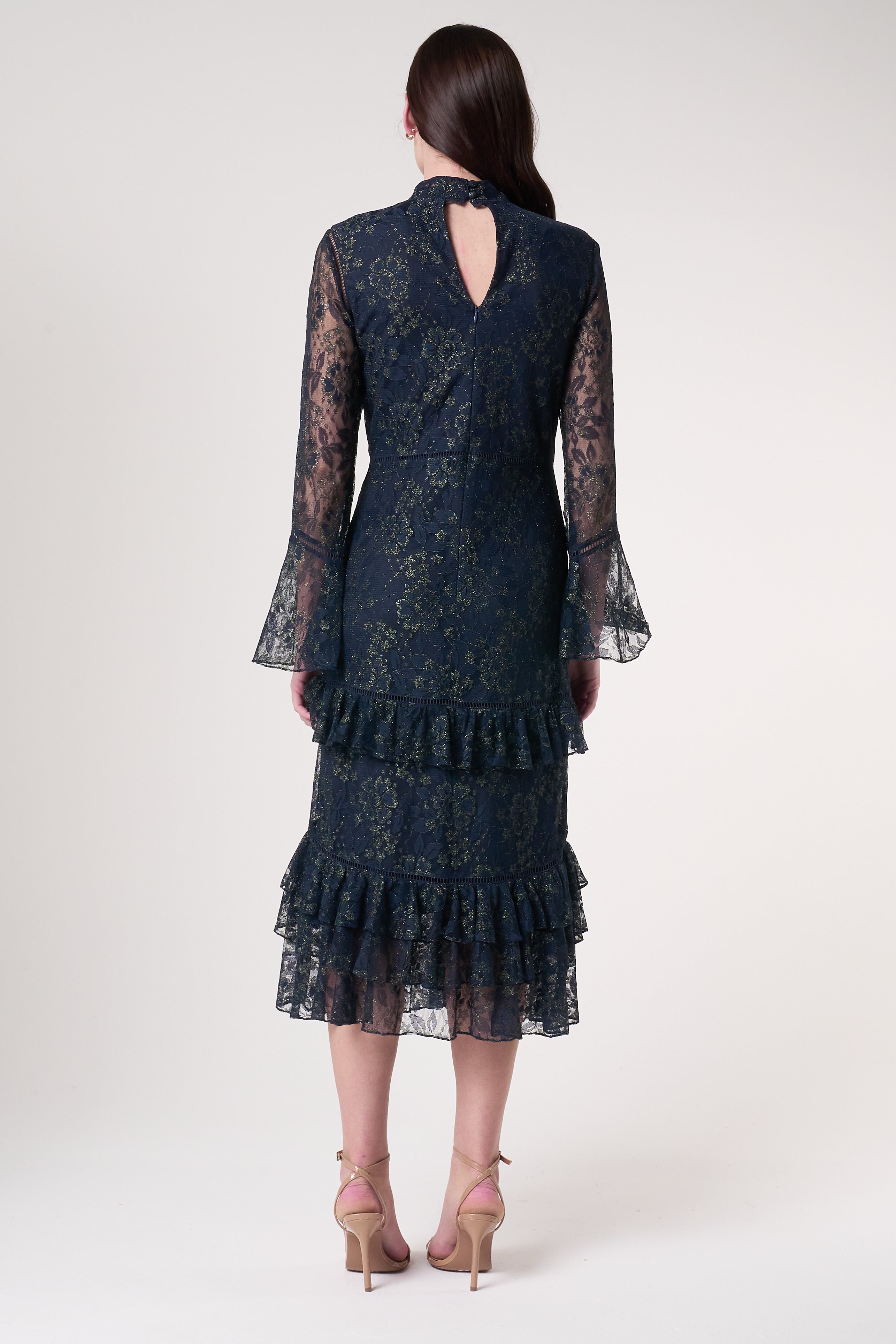 Raina Navy Lace Midi Dress Frock and Frill Raina Navy Lace Midi Dress Frock and Frill