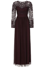 Rheanna Cornelli Sequin Maxi Dress - Burgundy