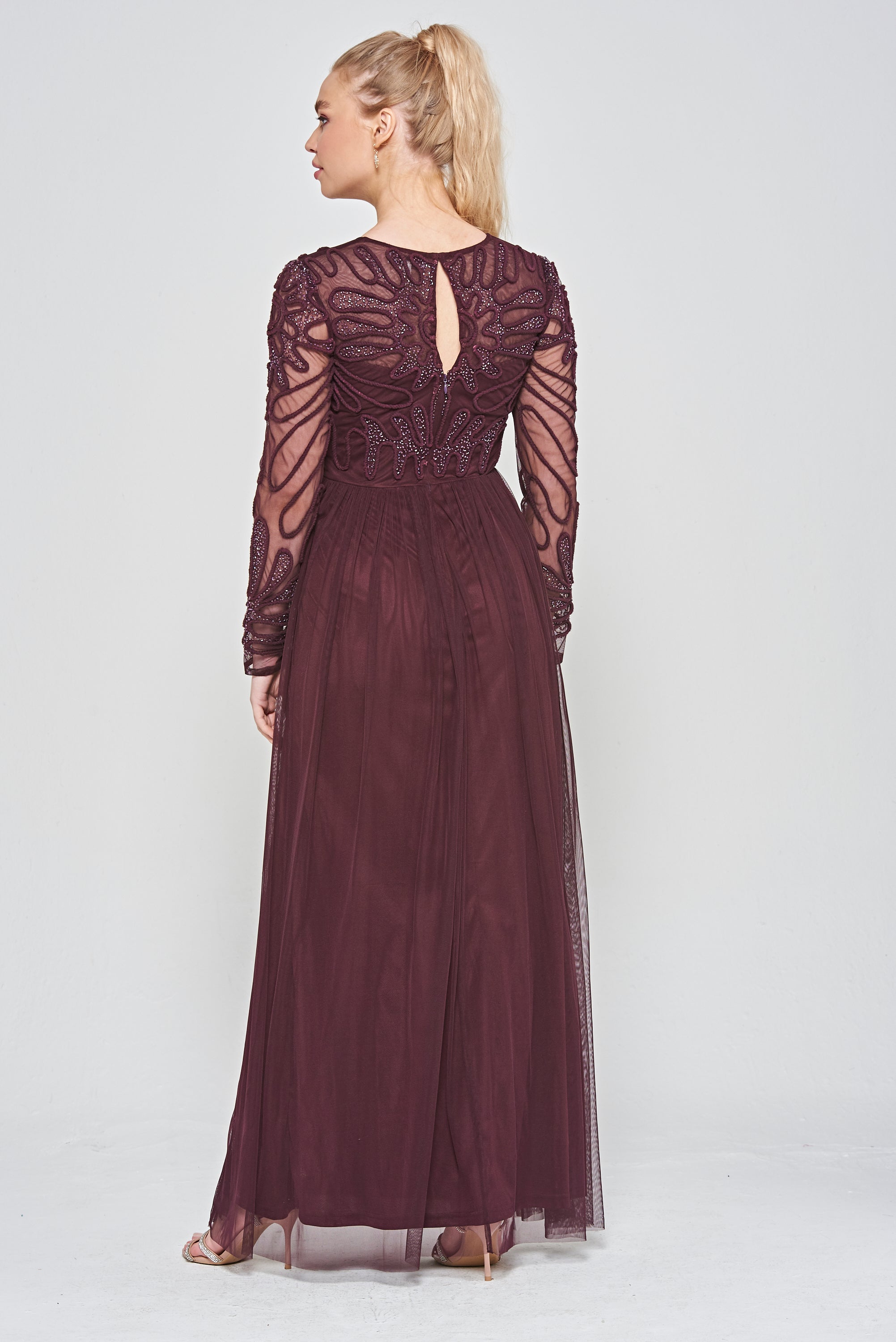 Rheanna Cornelli Sequin Maxi Dress - Burgundy