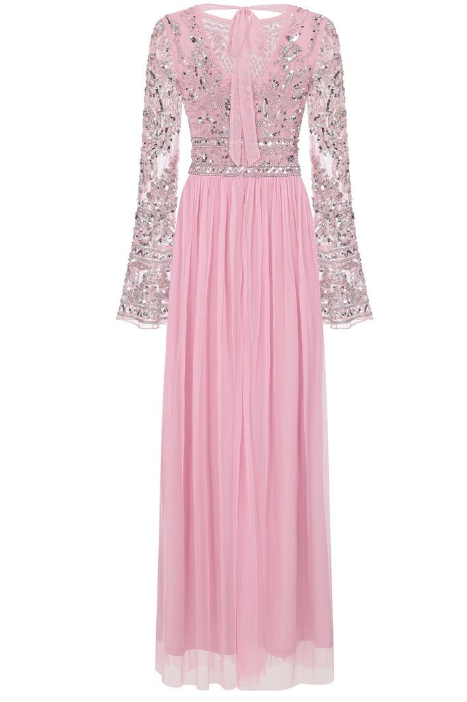 Rhoda Pink Embellished Maxi Dress
