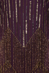 Rhoda Purple Maxi Dress With Beaded Fringing