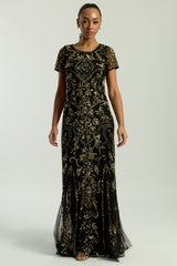 Roberta Black Embellished Maxi Dress