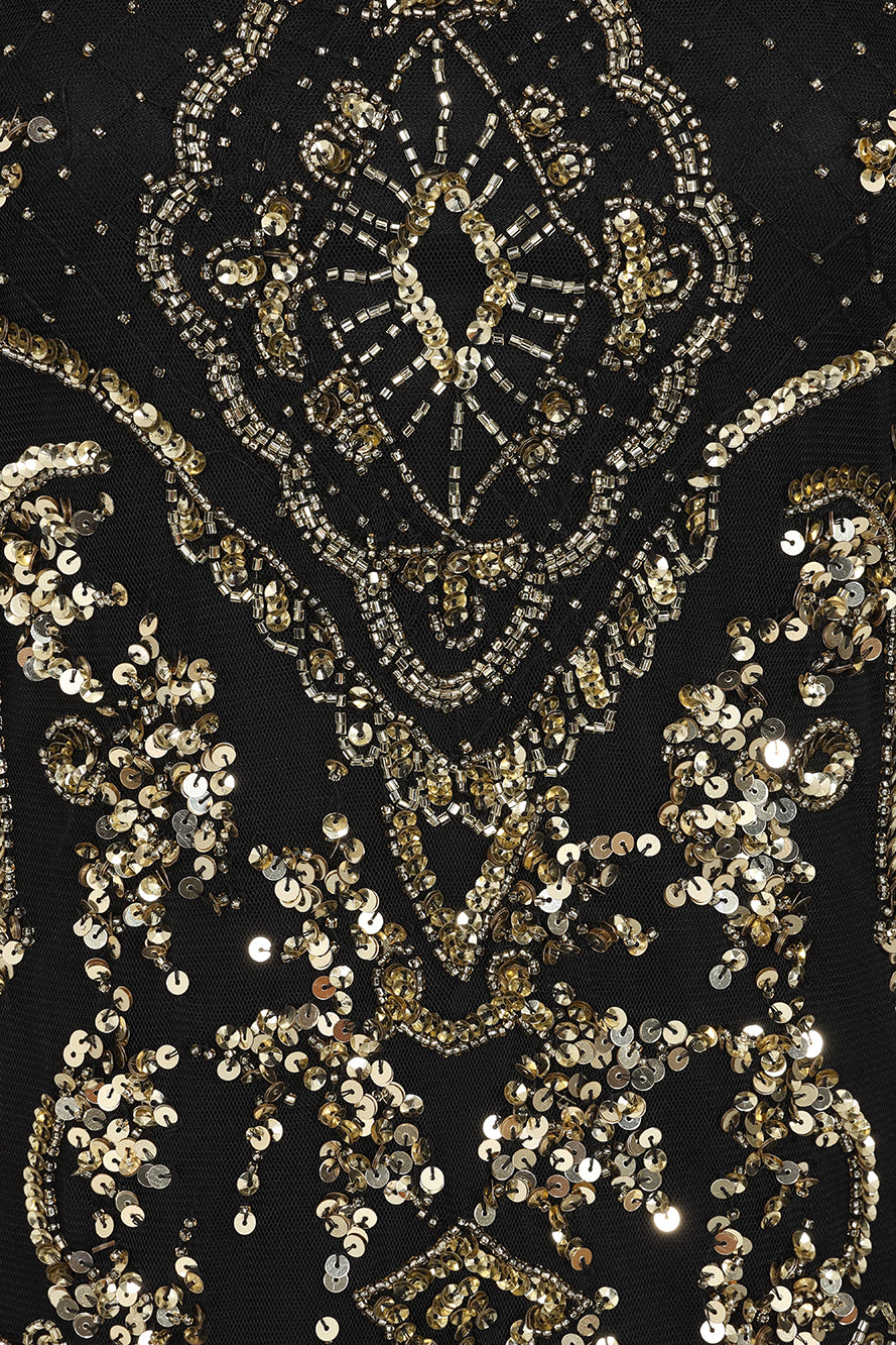 Roberta Black Embellished Maxi Dress