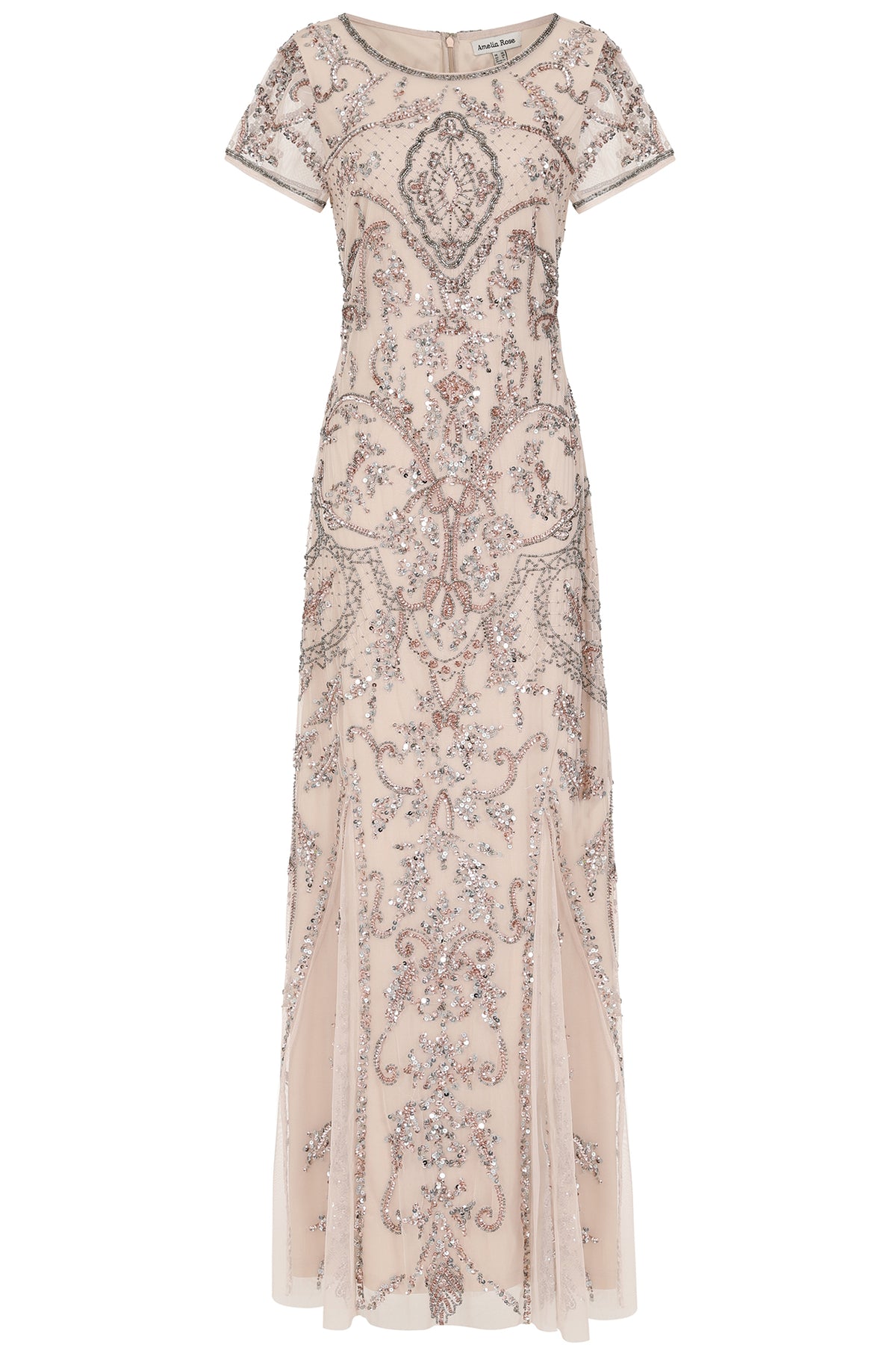 Roberta Embellished Maxi Dress - Nude