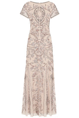 Roberta Embellished Maxi Dress - Nude