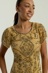 Roberta Gold Embellished Maxi Dress 