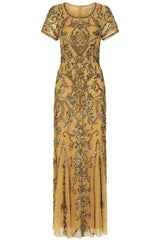 Roberta Gold Embellished Maxi Dress 
