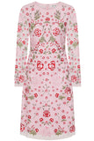 Rosalia Pink Floral Embroidered Shift Dress