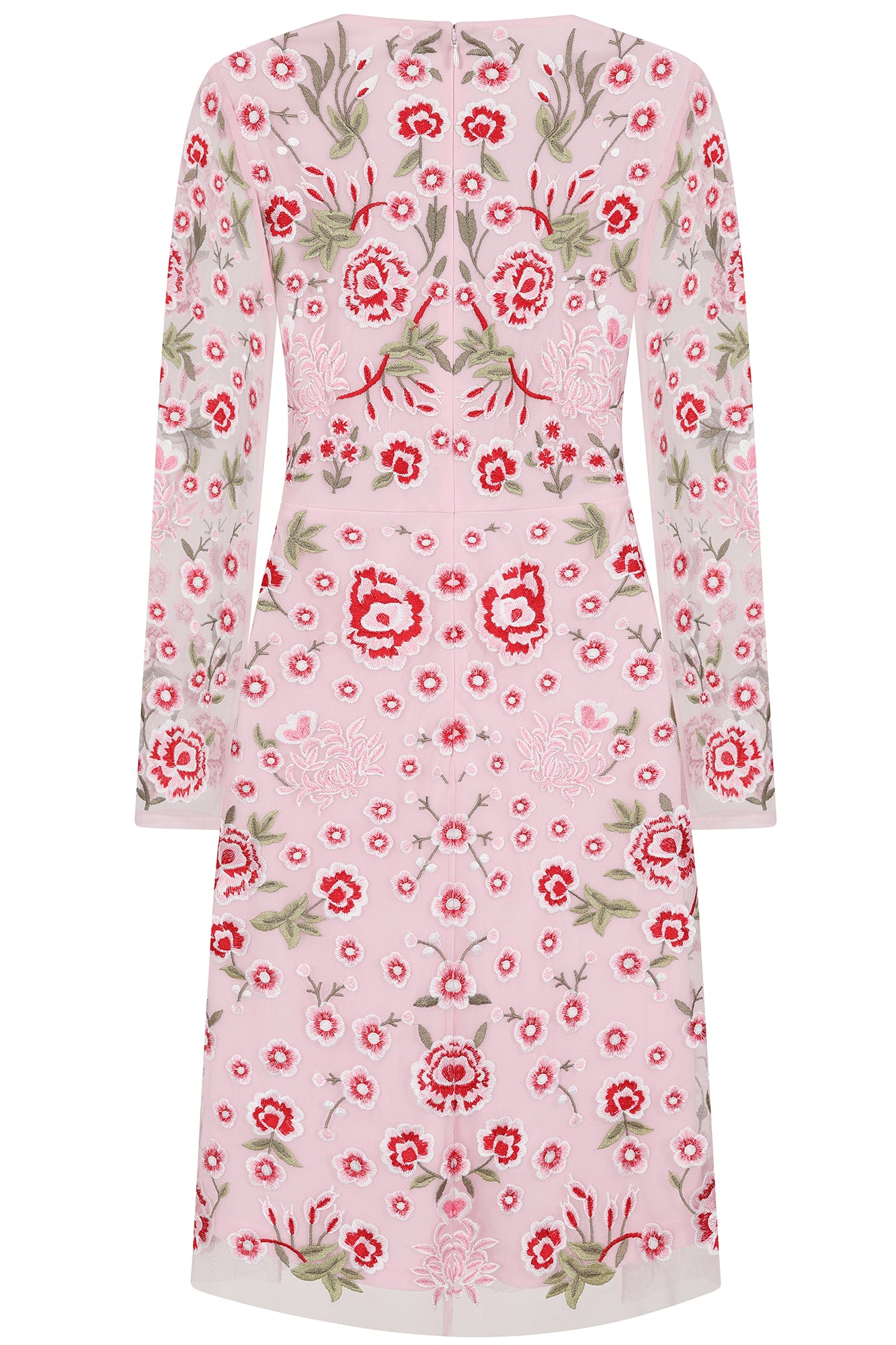Rosalia Pink Floral Embroidered Shift Dress Frock and Frill Rosalia Pink Floral Embroidered Shift Dress Frock and Frill