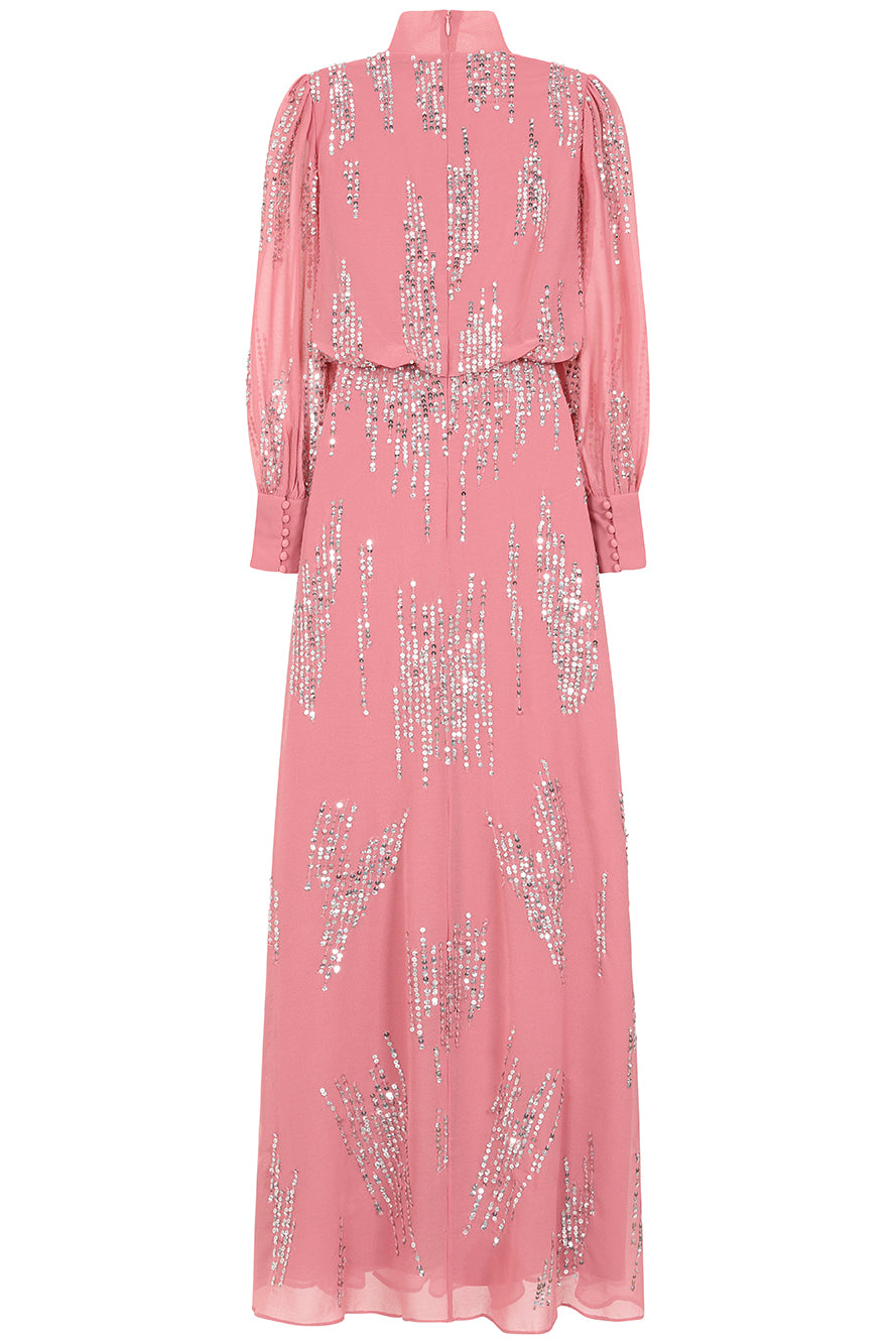Rosamond Rose Pink Sequin Maxi Dress