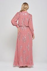 Rosamond Rose Pink Sequin Maxi Dress