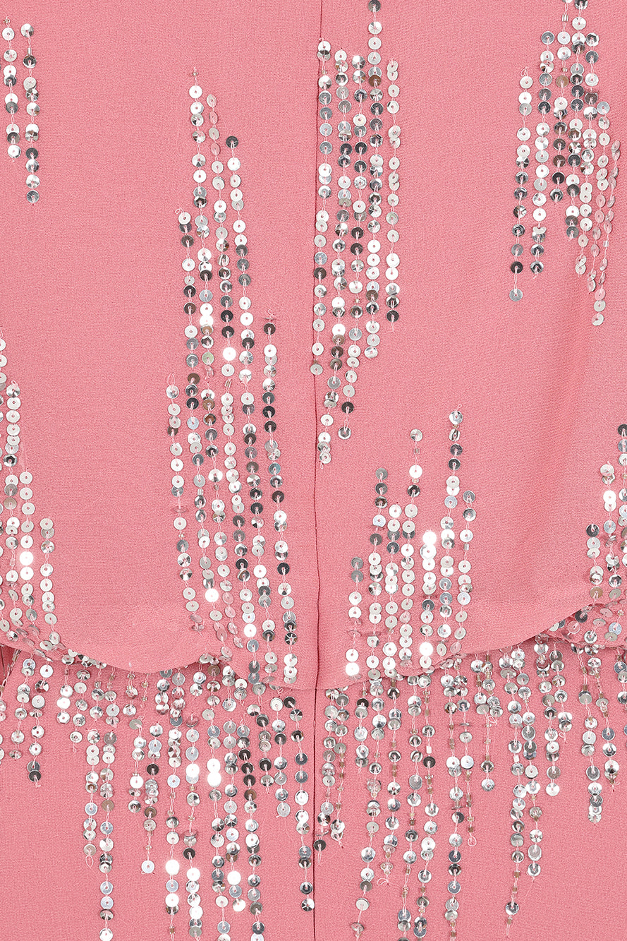 Rosamond Rose Pink Sequin Maxi Dress