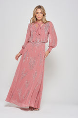 Rosamond Rose Pink Sequin Maxi Dress
