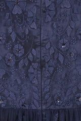 Rowen Navy Embroidered Midaxi Dress