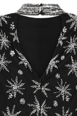 Roxanna Black Embellished Midi Dress