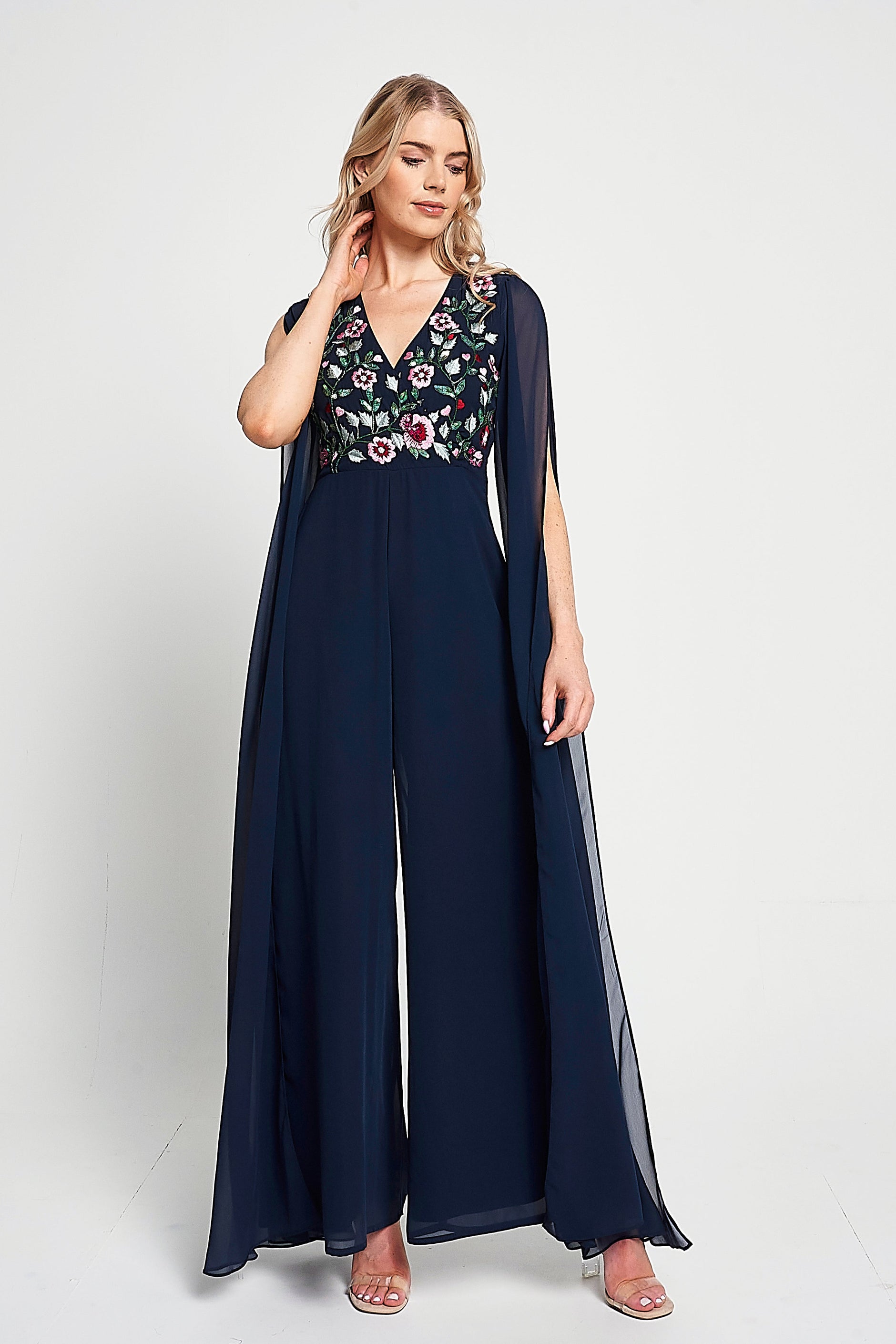 sachin and babi light blue dress Off White Palm Tree Embroidery Smocked Jumpsuit