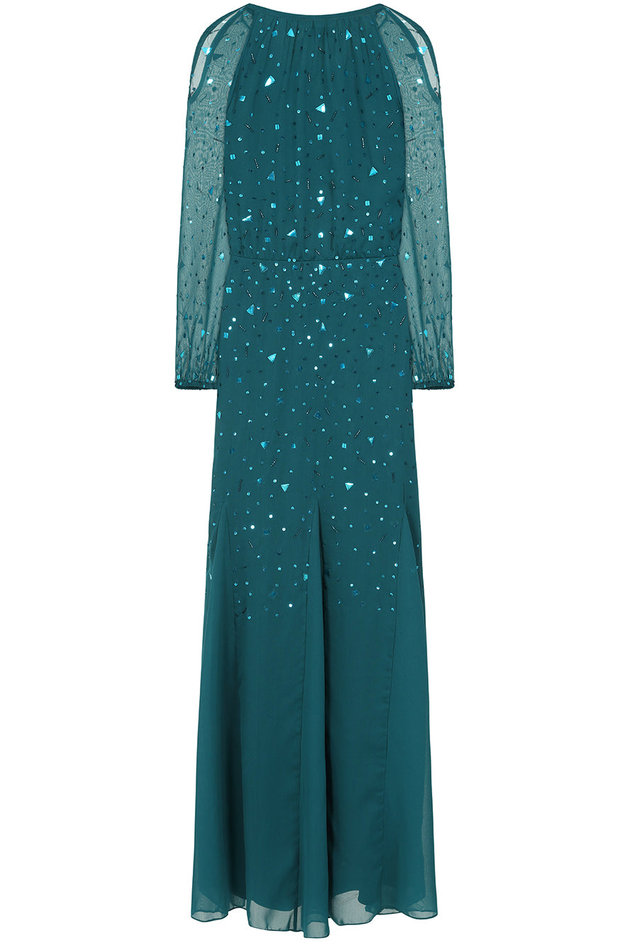 Ruth Green Embellished Maxi Dress 
