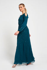 Ruth Green Embellished Maxi Dress 