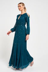 Ruth Green Embellished Maxi Dress 