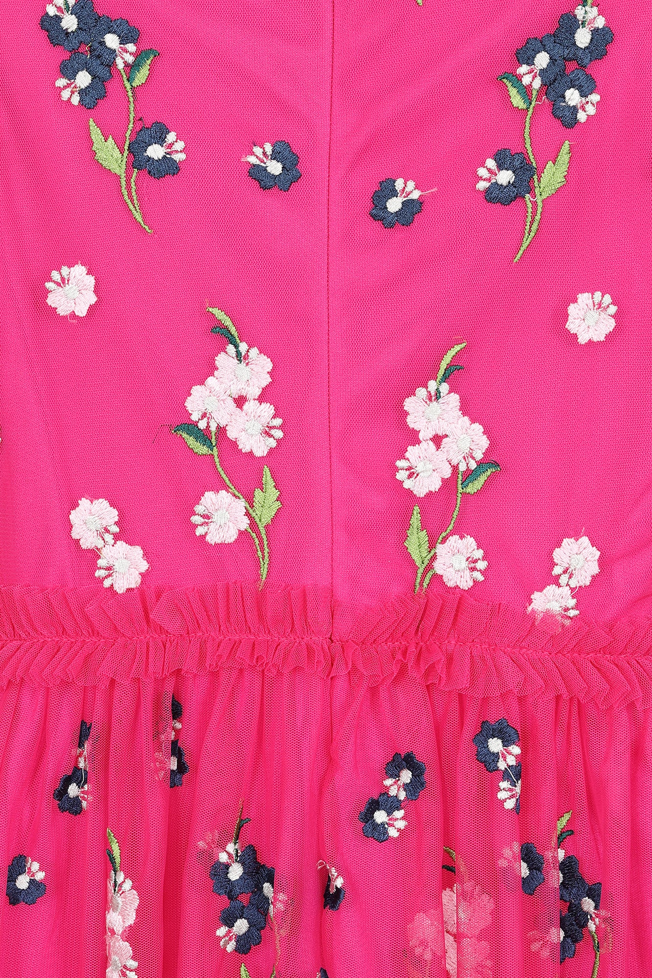 Rydia Floral Embroidered Maxi Dress - Fuchsia