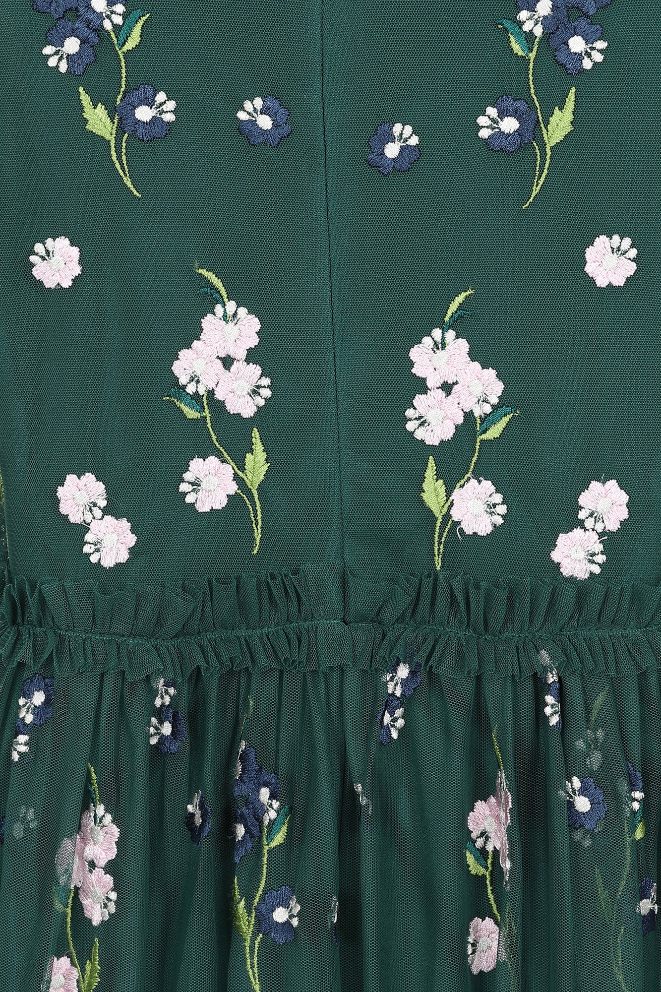 Rydia Floral Embroidered Maxi Dress - Alpine Green