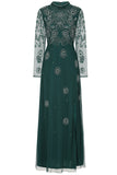 Sabina Alpine Green Embellished Maxi Dress