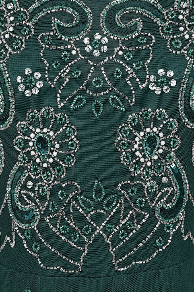 Sabina Embellished Maxi Dress - Alpine Green