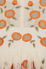Saffron Cream Floral Embroidered Maxi Dress