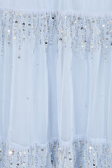 Sara Cosmic Sky Blue Sequin Maxi Dress