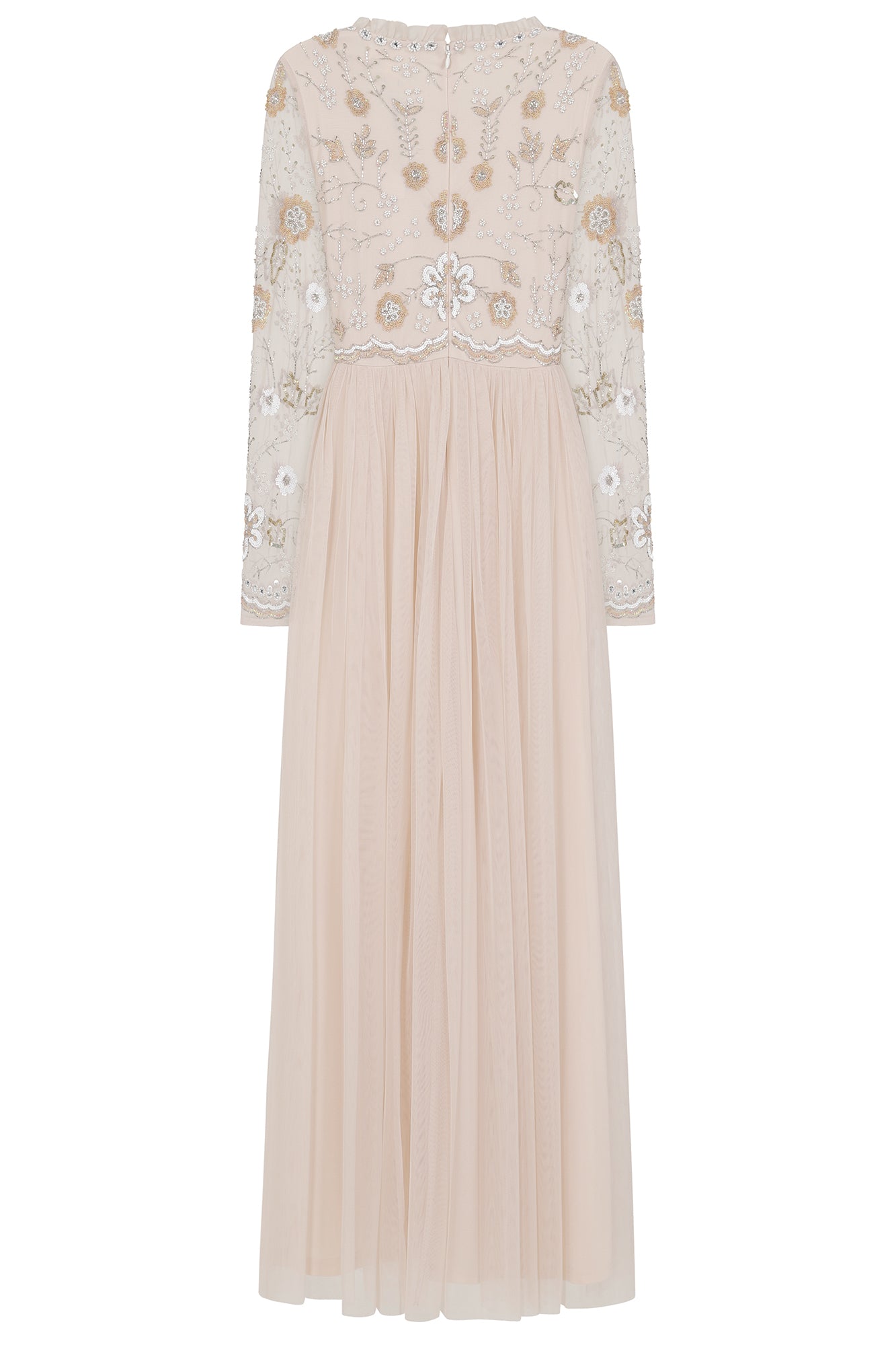 Senna Floral Embellished Maxi Dress - Nude