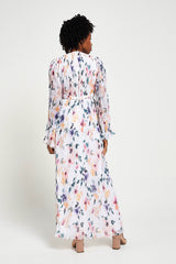 Serena White Floral Print Maxi Dress