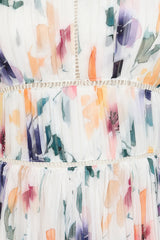 Serena White Floral Print Maxi Dress