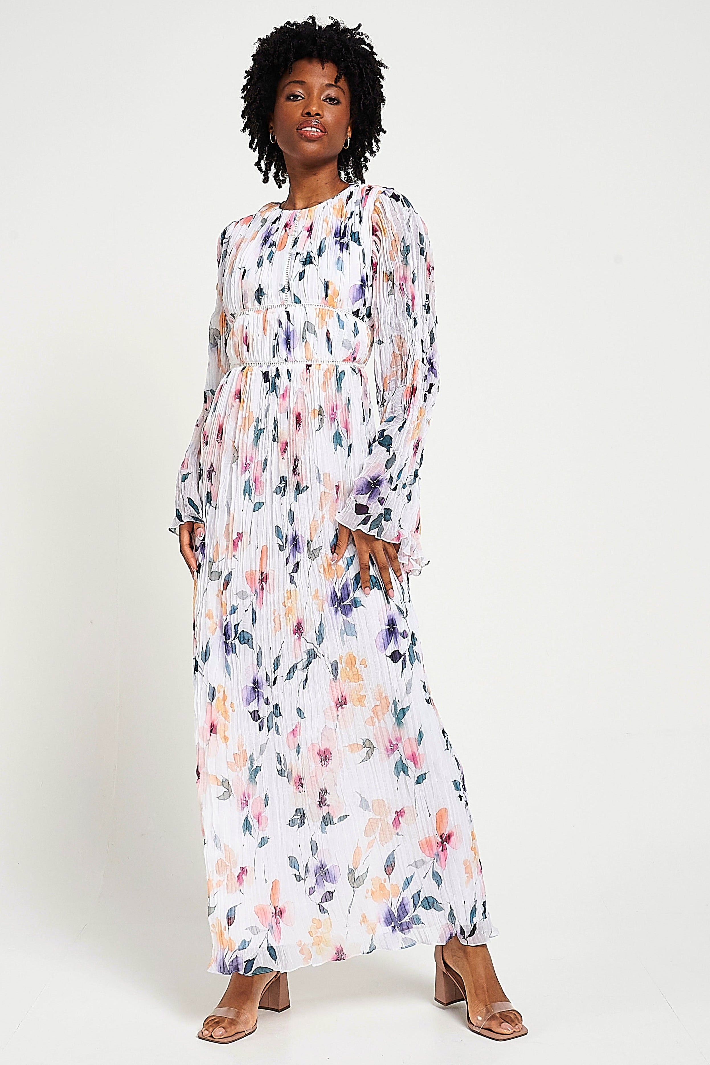 Serena White Floral Print Maxi Dress – Frock and Frill