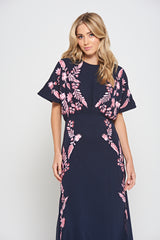 Sienna Navy Floral Embroidered Maxi Dress