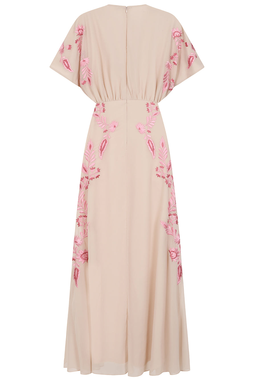 Sienna Shell Floral Embroidered Maxi Dress