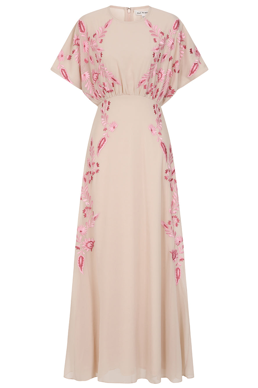 Sienna Shell Floral Embroidered Maxi Dress