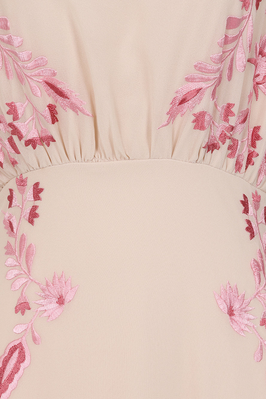 Sienna Shell Floral Embroidered Maxi Dress