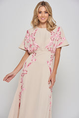 Sienna Shell Floral Embroidered Maxi Dress
