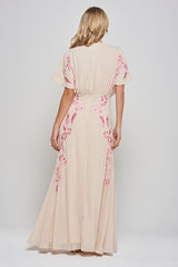 Sienna Shell Floral Embroidered Maxi Dress