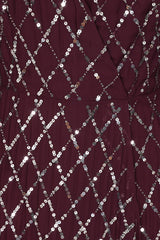 Simone Fig Sequin Cape Sleeve Maxi Dress