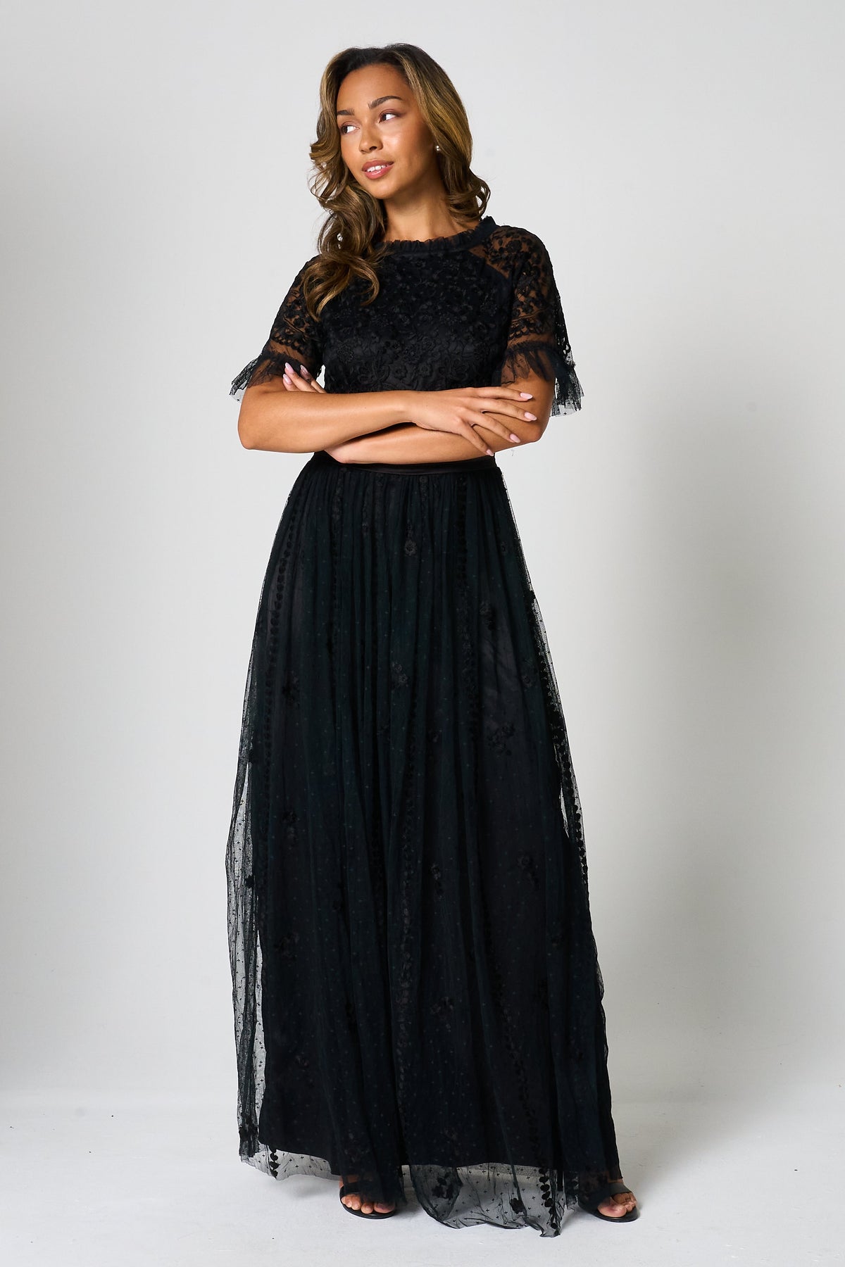 Sinead Black Lace Maxi Dress