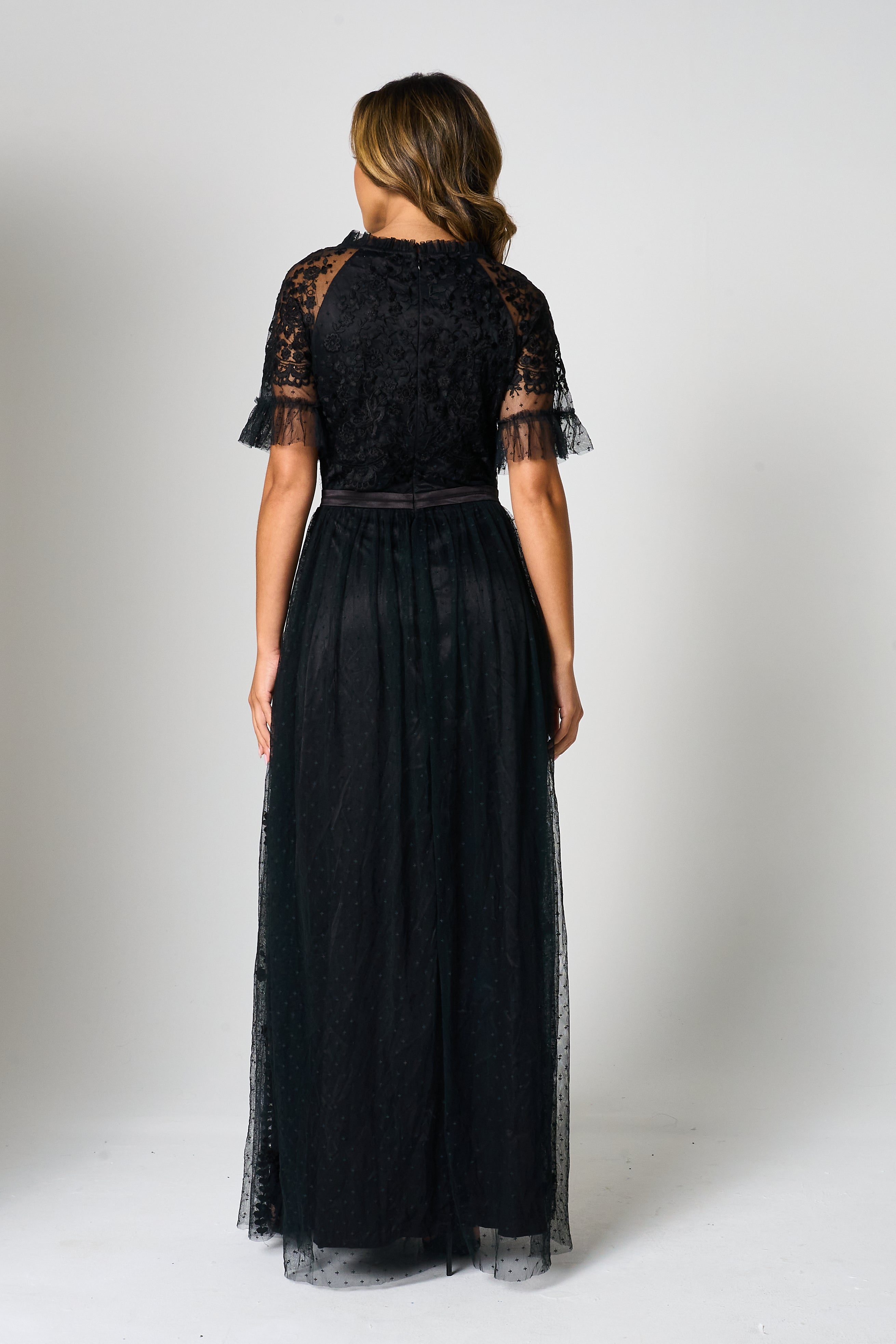 Sinead Black Lace Maxi Dress