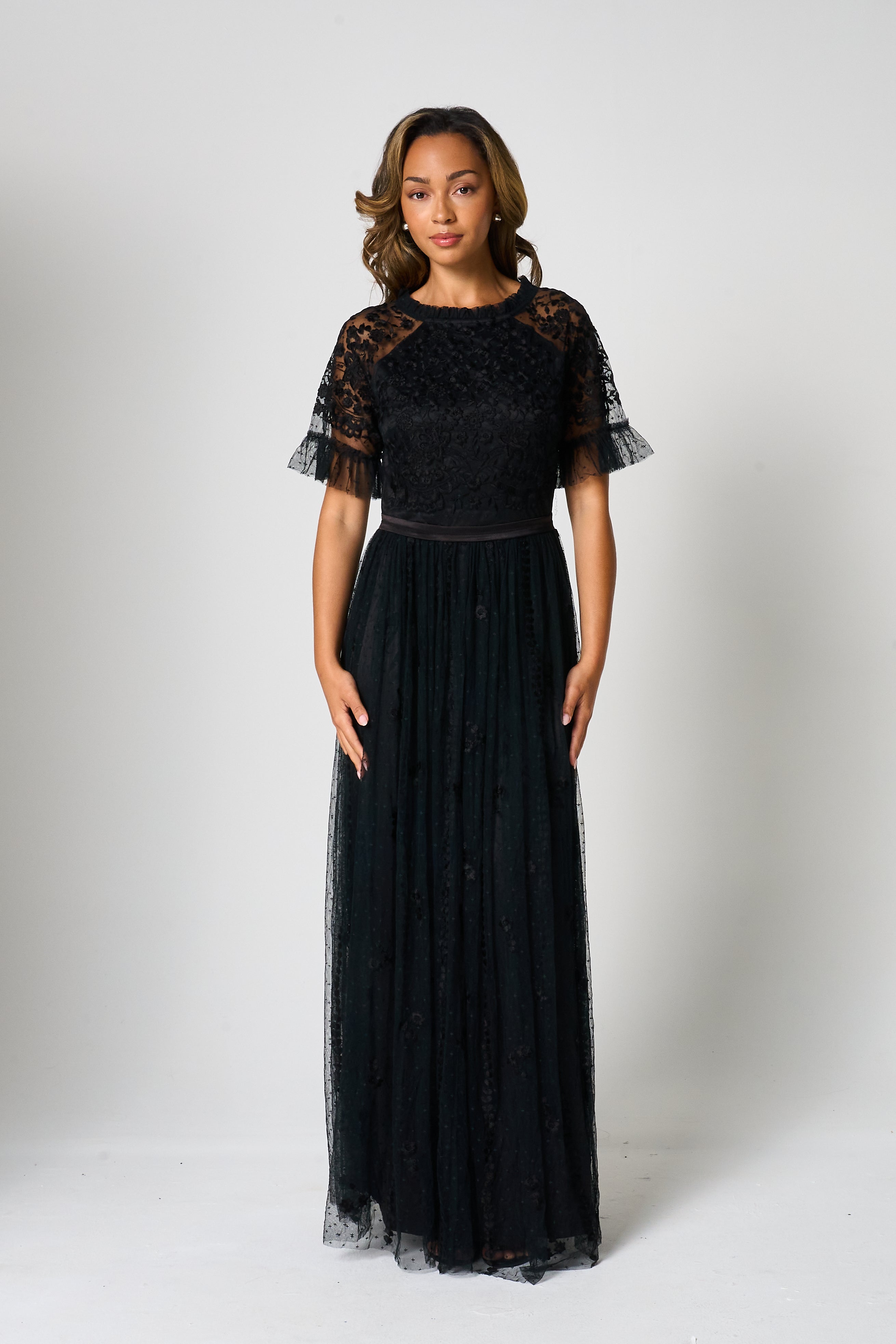 Sinead Black Lace Maxi Dress