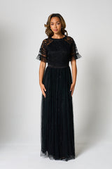 Sinead Black Lace Maxi Dress