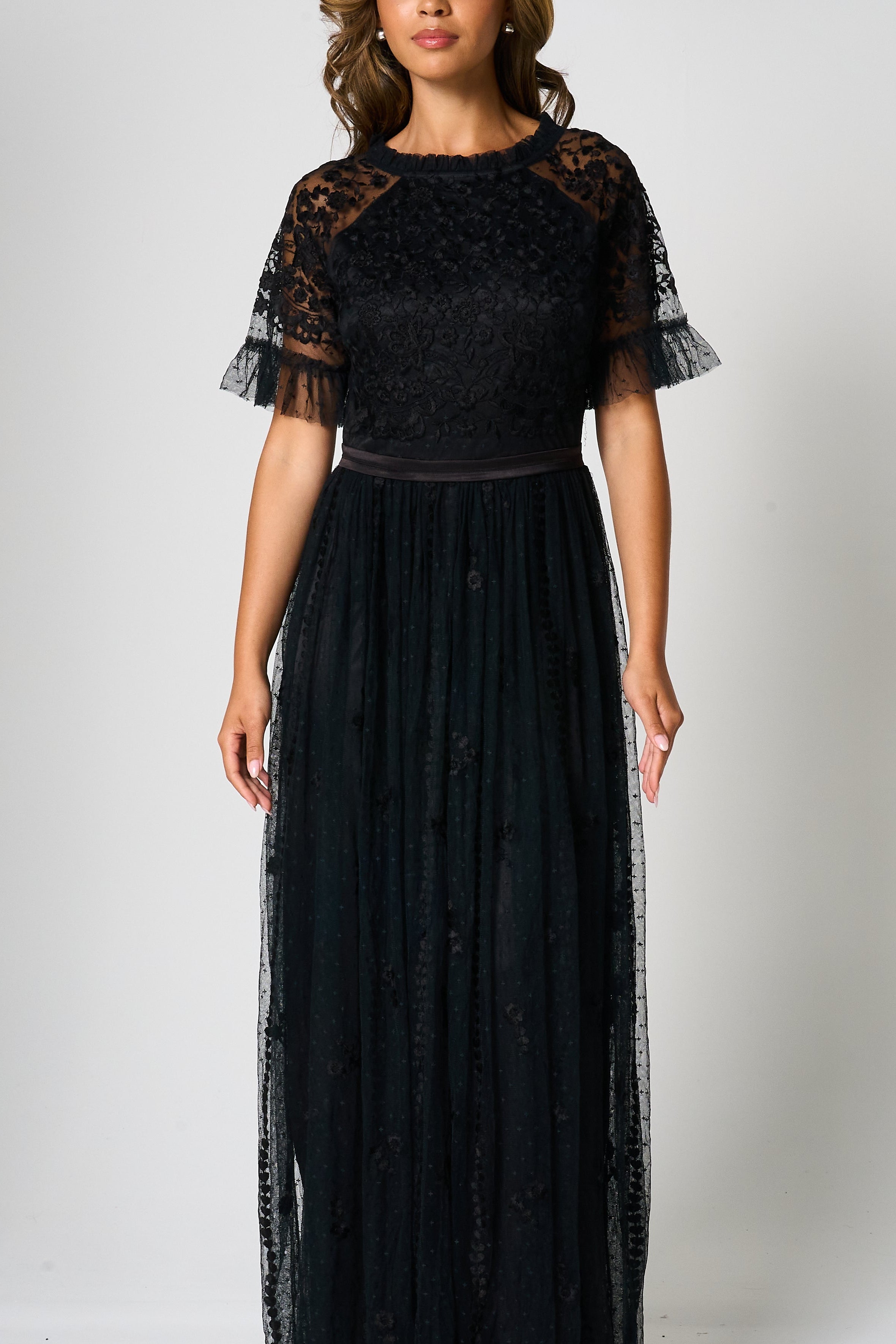 Sinead Black Lace Maxi Dress