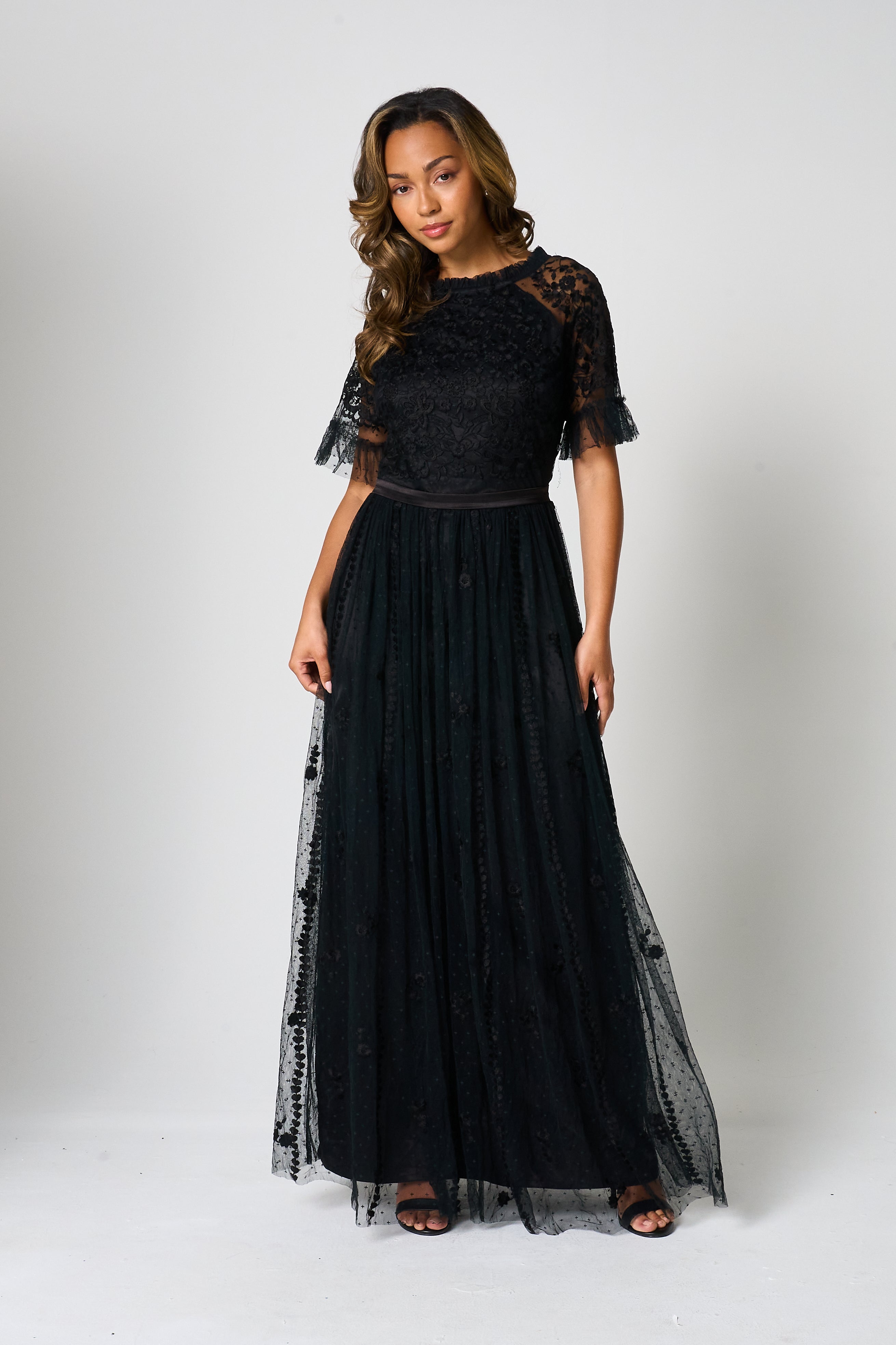 Sinead Black Lace Maxi Dress