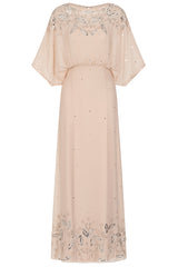 Solana Nude Embellished Maxi Dress