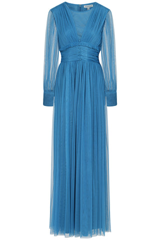 Sophia Blue Tulle Maxi Dres