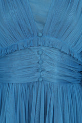 Sophia Blue Tulle Maxi Dres