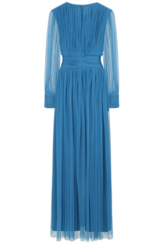 Sophia Blue Tulle Maxi Dres